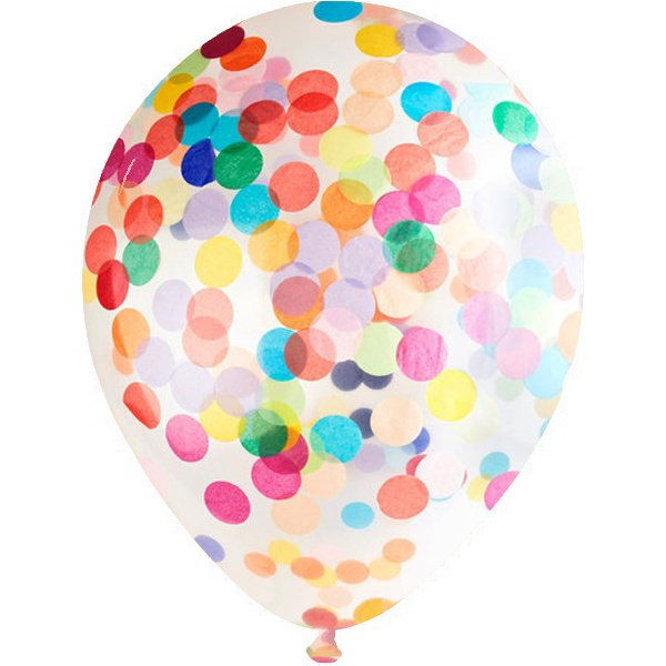 CONFETTI & FUNKY BALLOONS 16" Rainbow Confetti Balloon