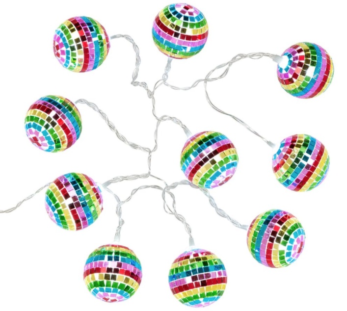 LIGHT UP & GLOW Light Up Disco Ball String Lights