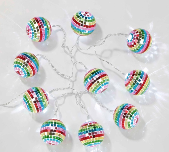 LIGHT UP & GLOW Light Up Disco Ball String Lights